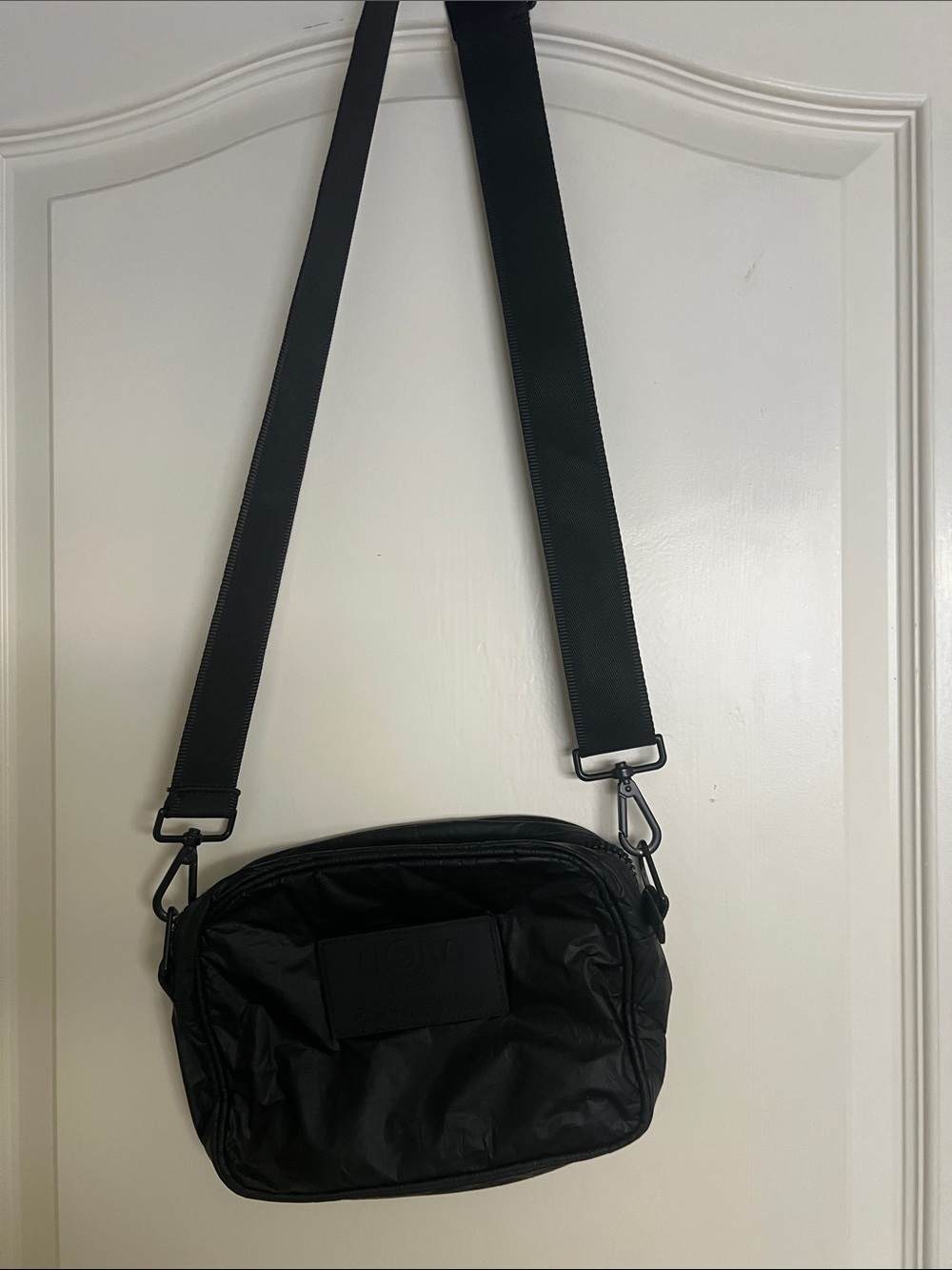 ALOHA Collection Black Nylon Crossbody Messenger Bag